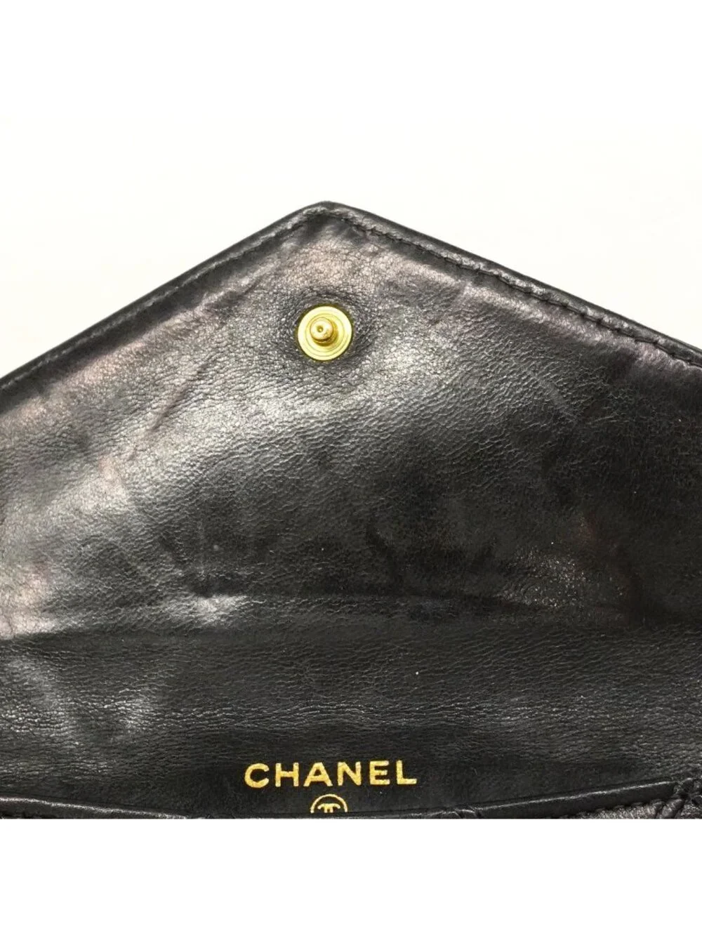 Chanel Wallet Bicolor Lambskin Black Gold